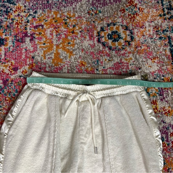 ATM Loop Cream Satin French Cotton Terry Pull-on‎ Chalk Jogger Track Pants - Picture 11 of 16